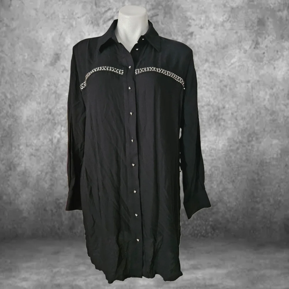 Zara STUDDED MINI DRESS( BELT NOT INCLUDED)  M - Picture 3 of 6